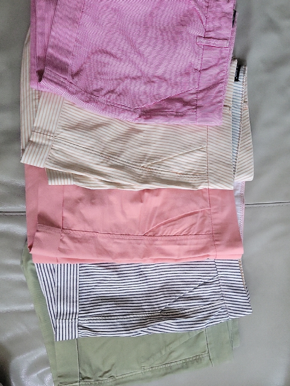 Dear John Pink, Light Pink, Coral, Olive, Navy Striped Women’s Shorts Stack